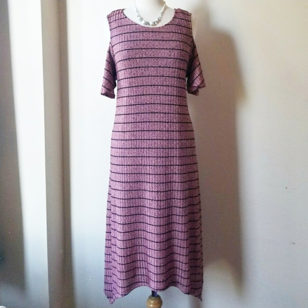 Apt. 9 Women's Striped Cold Shoulder Dress - Picture 2 of 8